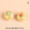 Accesorios Dorados Arenosos con Agujeros Grandes Incrustados con Turquesa, Cuentas Espaciadoras de Jaula Octagonal para Joyería DIY, Accesorios para Pulseras y Collares