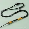 Corda de abacaxi de alta qualidade cordão de duas cores cordão de fio dourado colar de corda com pingente de cristal de jade corda simples trançada à mão atacado