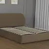 Fábrica de comercio exterior cama neumática de paquete blando curvada color café, cama de almacenamiento de gran capacidad con elevación hidráulica, personalizable para comercio transfronterizo