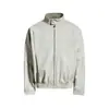 Jaqueta de couro masculina de corte solto, design moderno com vibe punk, jaqueta de couro PU de cor sólida casual plissada com gola alta