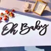 Exclusivo Transfronterizo Chips de Madera Letras Doradas Ohbaby Atrezzo para Fotos Luna Llena Decoración de Pared de Dormitorio Pegatinas de Pared Artesanía en Madera