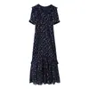 Comercio Exterior 2026 Primavera Nuevo Estilo Europeo y Americano Moda Femenina Sexy Chica Caliente Botones Cuello Volante Abertura Vestido Largo