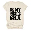 En mi era de los cuarenta Amazon eBay sitio independiente camiseta casual y cómoda de cuello redondo de manga corta para mujer para comercio exterior