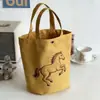 Bolso Cubo Little Pony para Mujer Bolso Tote de Lona Versátil Simple Bolso de Mano de Pequeña Capacidad Lonchera Bolsa para el Almuerzo Bolso de Mano