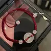 Pulsera de Chalcedonia de Jade Hebilla Ping An para Niña Pulsera de Pareja Diseño de Nicho Sentido del Diseño Pulsera Año de Vida Cuerda Roja Tejida Pulsera de Mano
