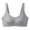 Sujetador de Tirante Ancho Fruncido Espalda Bonita Soporte Suave Taza Grande Tipo Ajustable Recoge Grasa de las Axilas Tiras de Gel Inalámbrico Ropa Interior Cómoda