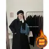 Design OriginalCasaco de lã feminino de comprimento médio com botões de chifre, novo estilo outono e inverno, peça de outer wear de lã estilo petite Hepburn