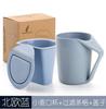 Enjuague bucal de trigo Taza al por mayor para el hogar Logo imprimible Taza de agua montada en la pared Hotel Viaje Portátil Taza para cepillo de dientes de pareja