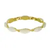 Pulsera de Piedra Ojo de Gato Ovalada Degradado Blanco de Alta Venta en Transmisión en Vivo Transfronteriza, Chapada en Cobre con Oro Real, Pulsera de Alta Gama con Forma de Marqués para Mujer