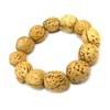 Pulsera de piedra de melocotón natural real al por mayor de fábrica, pulsera de piedra de melocotón salvaje Hu con cuentas de Buda de juego antiguo, material antiguo, pulsera de piedra de melocotón con cerebro