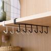 Armário de Ferro Forjado Rack de Armazenamento de Seis Ganchos Armário Suspenso Gancho em Linha Gancho Clipe de Cozinha Gancho de Chapa de Ferro Estilo Moderno Minimalista