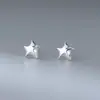 Pendientes de Plata de Ley S925 Nalan Exquisitos Simples Estilo Ins Elegantes Irregulares con Forma de Estrella Pentagonal M06788