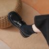 Cuero suave ~ zapatos de la suerte zapatos individuales de tacón grueso para mujer nuevos en otoño de 2024