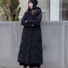 Chaqueta Larga de Plumas de Pato Blanca con Botones Bordados Estilo Chino por Encima de la Rodilla para Mujer Invierno 2026