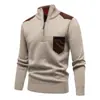 Suéter con media cremallera y cuello alto, nuevo estilo otoño/invierno para hombre, suéter de moda, tejido casual y versátil para ventas transfronterizas