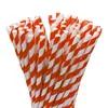 25 Peças em Estoque Atacado 6*197 Canudos de Papel Listrados Descartáveis Degradáveis Coloridos para Bebidas Chá de Leite