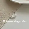 Diseño Nicho Coreano Joyería de Plata Plata Esterlina S925 Textura Simple Empalme Media Cadena Anillo Cerrado de Alta Gama
