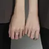Anillos de Pareja Estilo Sureño de Plata Pura S999, un Par de Anillos Abiertos de Lujo Ligero, Anillos de Nicho de Gama Alta para Mujeres, Regalo de Cumpleaños