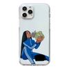 Adecuado para Apple 16 Dibujos Animados Efectivo Chica Negra Transparente Tpu Pintado 14Pro Max Fabricante de Fundas para Teléfono Móvil