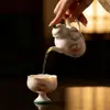 Juego de té de cerámica aitama con amapolas pintadas a mano Mojie, juego de té kung fu, para uso doméstico, filtro de bola, tetera de mano