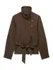 E-commerce Transfronteiriço Roupas Femininas Outono Novo Estilo Europeu e Americano Temperamento Jaqueta Curta Estilo Trench Coat de Botão Duplo Outerwear 5063714