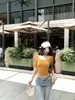 Camiseta Lisa de Gola U com Manga Curta para Mulheres, Novo Estilo Verão 2026, Estilo Pura Sedução, Justa ao Corpo, Cropped Curto Sexy, Ins
