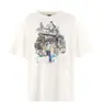 2024 Moda Americana Hip-Hop Marca Nova Retrô Lavada Velha Figura Solta Versátil Gola Redonda Manga Curta Camiseta para Homens e Mulheres
