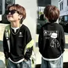 Camiseta de manga larga de punto gofre para niños, nuevo estilo primavera y otoño 2026, suéter para bebé, camiseta de dos en uno de moda para niños mayores