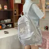 Mochila con parche de estrella a cuadros estilo japonés, mochila niche estilo coreano para estudiantes de secundaria, preparatoria y universidad, mochila dopamina