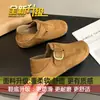 Mocasines tipo Birkenstock sin cordones, nuevo modelo otoño 2026, suela gruesa, que aumentan la altura, zapatos totalmente cerrados para mujer