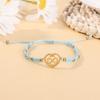 Nueva Pulsera Ajustable Hecha a Mano de Acero Inoxidable Transfronteriza con Corazón de Durazno y Cuentas Doradas para Mujer, Estilo Europeo y Americano, Adecuada para Mejores Amigas