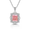 Transmisión en Vivo Más Vendido Color Flash Flor de Hielo y Diamante de Alto Carbono Incrustado Collar para Mujer Moda de Lujo Transfronteriza Europea y Americana Colgante para Mujer
