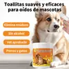 Lenços de Limpeza de Ouvido para Pets, Dedais de Cuidado para Ouvidos, Remoção de Cera e Ácaros de Ouvido, Limpeza de Ouvido para Cães e Gatos de Estimação, Versão Neutra em Inglês