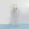 Botella de Plástico de 500 ml para Champú de Caviar con Electrochapado Dorado, Bomba de Presión, Gel de Ducha, Botella Vacía Hidratante, Venta Caliente Transfronteriza