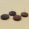 Muñeca Artesanal de Lana Reina Madera Maciza Retro 4cm Color Nogal con Base de Soporte para Agujas No Requiere Instalación