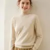 Baicai Terciopelo Cachemir Cuello Medio Alto 2026 Otoño/Invierno Nuevo Estilo Coreano Versátil Suave Pegajoso Perezoso Tejido de Punto Top para Commuting
