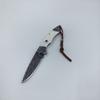 Cuchillo Plegable de Acero de Damasco Mini Cuchillo Portátil Forjado Cuchillo Recto Cuchillo para Fruta Cuchillo Portátil para Exterior Cuchillo Yangjiang