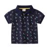 Polo de algodón de manga corta para niño pequeño, estampado de dibujos animados, suave, transpirable y de secado rápido, verano 2023