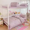 Conjunto de cama de gaze de dupla camada de quatro peças para estudantes, amigável à pele e moderno, lençol e capa de edredom de novo estilo, conjunto de cama de três peças para dormitório