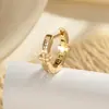 Brincos Argola Novos Estilo Retrô Outono e Inverno Unissex Café Claro Dourado Cruz Reta Amigáveis ao Ouvido