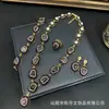 Nuevo Conjunto de Piedra Granate Natural Incrustada con Perla, Estilo Vintage, Joyería de Alta Gama de Nicho, Venta al por Mayor desde el Fabricante