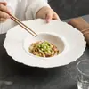 Tazón de Cerámica Cuadriculada Estilo Sombrero de Paja Hecho en Fábrica, Tazón Grande para Sopa con Acabado de Alta Gama, Tazón Creativo Irregular con Textura Martillada para Pasta, Tazón para Ramen