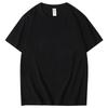 230g penteado algodão t-shirt manga curta solta Hong Kong estilo ombro oversize masculino e feminino base blusa de cor sólida