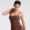 Chaleco Deportivo de Yoga para Verano Sujetador de Running Fitness Cuello en U Color Piel Espalda Bonita Tirantes Almohadilla en el Pecho Ropa de Fitness Ropa de Yoga para Mujer