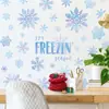 Decoração de Parede para Casa de Natal Adesivo de Parede PVC Autoadesivo Floco de Neve Azul Inverno Adesivo Eletrostático para Janela Adesivo