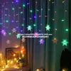 Luces de Cortina de Copos de Nieve LED Luces de Barra de Hielo Luces Decorativas Navideñas Solares Decoración Festiva Faroles de Cono de Hielo Faroles Festivos