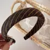 Outono e Inverno Novo Tecido de Lã Twill Faixa de Cabelo com Cabeça de Esponja Faixa de Cabelo Simples da Moda Acessórios de Cabelo Versáteis Casuais Faixa de Cabelo