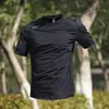 Camiseta de Seda de Gelo para Homens de Comércio Exterior, Verão Fina Secagem Rápida Manga Curta Esportiva Nova Respirável Meia Manga Roupa de Corrida
