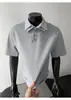 Camiseta de Manga Corta a Rayas con Cuello Polo Estilo Retro Americano Versátil de Dos Piezas Falsas para Mujer con Diseño Holgado