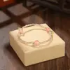 Pulsera tejida a mano de cristal con forma de hoja, pulsera vintage personalizada de nicho, joyería simple y elegante, venta al por mayor desde el fabricante